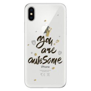 Silikónové puzdro iSaprio - You Are Awesome - black - iPhone X