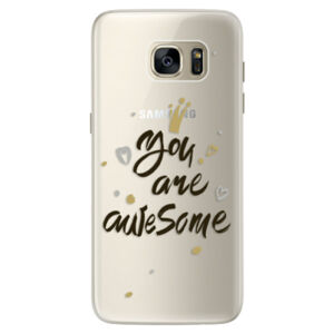 Silikónové puzdro iSaprio - You Are Awesome - black - Samsung Galaxy S7