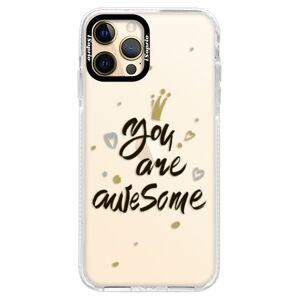 Silikónové puzdro Bumper iSaprio - You Are Awesome - black - iPhone 12 Pro
