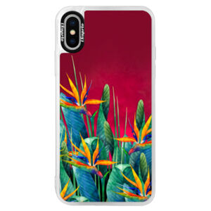 Neónové púzdro Pink iSaprio - Exotic Flowers - iPhone X