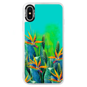 Neónové puzdro Blue iSaprio - Exotic Flowers - iPhone X