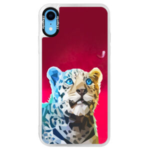 Neónové púzdro Pink iSaprio - Leopard With Butterfly - iPhone XR