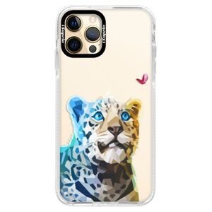 Silikónové puzdro Bumper iSaprio - Leopard With Butterfly - iPhone 12 Pro