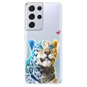 Odolné silikónové puzdro iSaprio - Leopard With Butterfly - Samsung Galaxy S21 Ultra