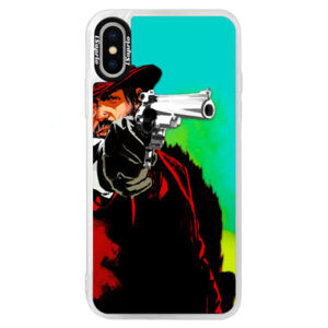 Neónové puzdro Blue iSaprio - Red Sheriff - iPhone XS