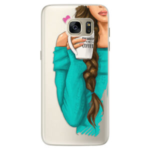 Silikónové puzdro iSaprio - My Coffe and Brunette Girl - Samsung Galaxy S7 Edge