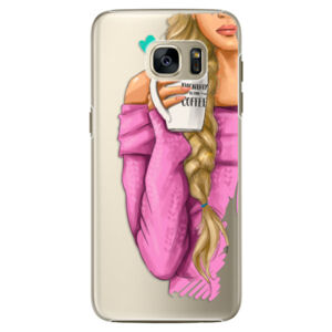 Plastové puzdro iSaprio - My Coffe and Blond Girl - Samsung Galaxy S7 Edge