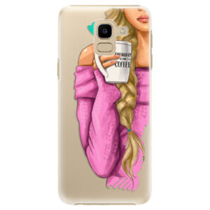 Plastové puzdro iSaprio - My Coffe and Blond Girl - Samsung Galaxy J6