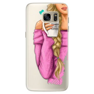 Silikónové puzdro iSaprio - My Coffe and Blond Girl - Samsung Galaxy S7