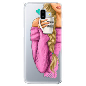 Odolné silikónové puzdro iSaprio - My Coffe and Blond Girl - Samsung Galaxy J6+