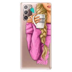 Odolné silikónové puzdro iSaprio - My Coffe and Blond Girl - Samsung Galaxy Note 20