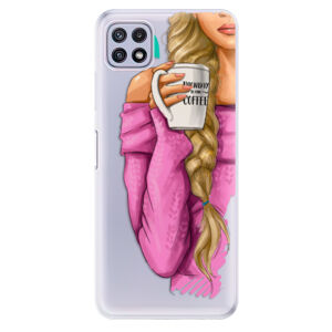 Odolné silikónové puzdro iSaprio - My Coffe and Blond Girl - Samsung Galaxy A22 5G
