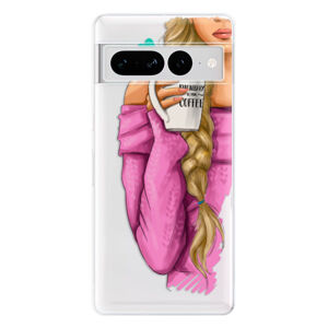 Odolné silikónové puzdro iSaprio - My Coffe and Blond Girl - Google Pixel 7 Pro 5G