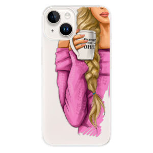 Odolné silikónové puzdro iSaprio - My Coffe and Blond Girl - iPhone 15