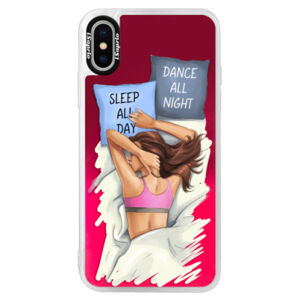 Neónové púzdro Pink iSaprio - Dance and Sleep - iPhone X