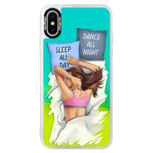 Neónové puzdro Blue iSaprio - Dance and Sleep - iPhone X