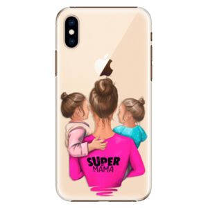 Plastové puzdro iSaprio - Super Mama - Two Girls - iPhone XS
