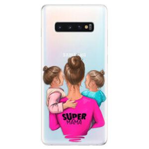 Odolné silikonové pouzdro iSaprio - Super Mama - Two Girls - Samsung Galaxy S10+