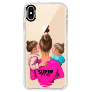 Silikónové púzdro Bumper iSaprio - Super Mama - Two Girls - iPhone XS Max