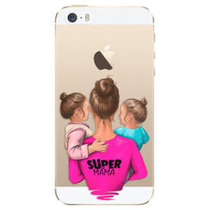 Odolné silikónové puzdro iSaprio - Super Mama - Two Girls - iPhone 5/5S/SE