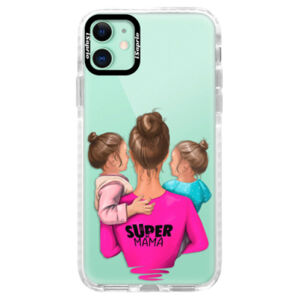Silikónové puzdro Bumper iSaprio - Super Mama - Two Girls - iPhone 11
