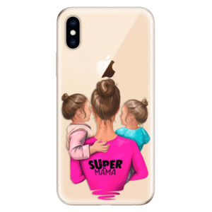 Odolné silikónové puzdro iSaprio - Super Mama - Two Girls - iPhone XS