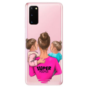 Odolné silikónové puzdro iSaprio - Super Mama - Two Girls - Samsung Galaxy S20