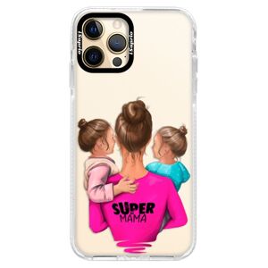 Silikónové puzdro Bumper iSaprio - Super Mama - Two Girls - iPhone 12 Pro
