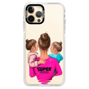 Silikónové puzdro Bumper iSaprio - Super Mama - Two Girls - iPhone 12 Pro Max