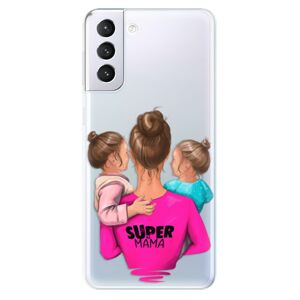 Odolné silikónové puzdro iSaprio - Super Mama - Two Girls - Samsung Galaxy S21+