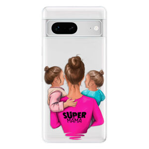 Odolné silikónové puzdro iSaprio - Super Mama - Two Girls - Google Pixel 7 5G
