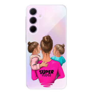 Odolné silikónové puzdro iSaprio - Super Mama - Two Girls - Samsung Galaxy A55 5G