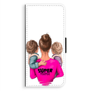 Flipové puzdro iSaprio - Super Mama - Two Boys - Samsung Galaxy A8 Plus