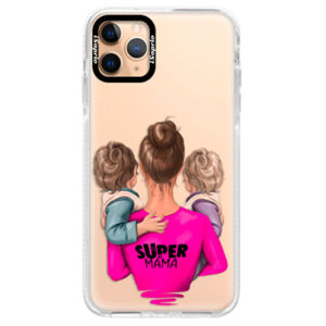 Silikónové puzdro Bumper iSaprio - Super Mama - Two Boys - iPhone 11 Pro Max