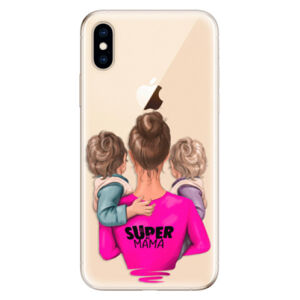 Odolné silikónové puzdro iSaprio - Super Mama - Two Boys - iPhone XS