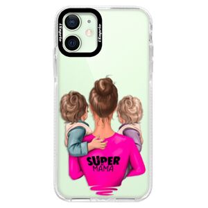Silikónové puzdro Bumper iSaprio - Super Mama - Two Boys - iPhone 12