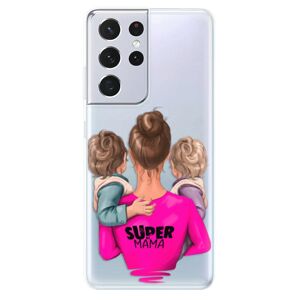 Odolné silikónové puzdro iSaprio - Super Mama - Two Boys - Samsung Galaxy S21 Ultra