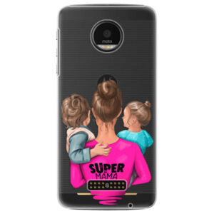 Plastové puzdro iSaprio - Super Mama - Boy and Girl - Lenovo Moto Z