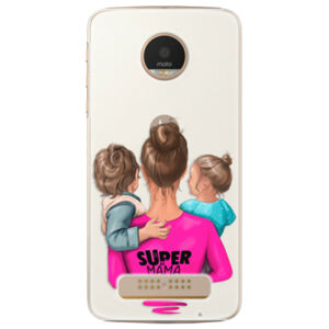 Plastové puzdro iSaprio - Super Mama - Boy and Girl - Lenovo Moto Z Play