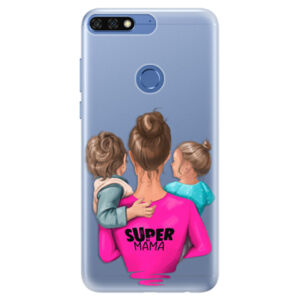 Silikónové puzdro iSaprio - Super Mama - Boy and Girl - Huawei Honor 7C