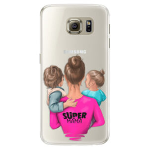 Silikónové puzdro iSaprio - Super Mama - Boy and Girl - Samsung Galaxy S6 Edge