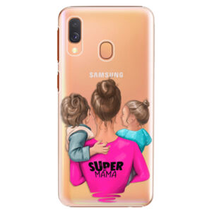 Plastové puzdro iSaprio - Super Mama - Boy and Girl - Samsung Galaxy A40