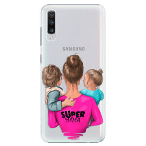 Plastové puzdro iSaprio - Super Mama - Boy and Girl - Samsung Galaxy A70