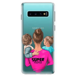 Plastové puzdro iSaprio - Super Mama - Boy and Girl - Samsung Galaxy S10