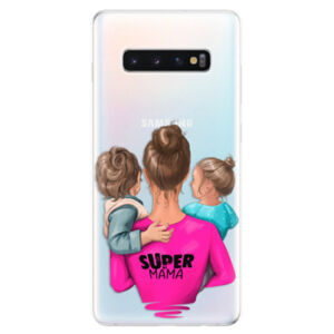 Odolné silikonové pouzdro iSaprio - Super Mama - Boy and Girl - Samsung Galaxy S10+