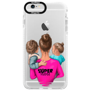 Silikónové púzdro Bumper iSaprio - Super Mama - Boy and Girl - iPhone 6/6S