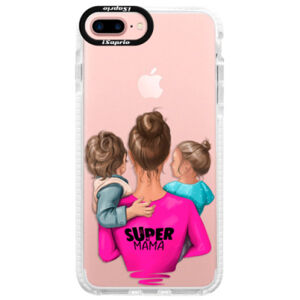 Silikónové púzdro Bumper iSaprio - Super Mama - Boy and Girl - iPhone 7 Plus
