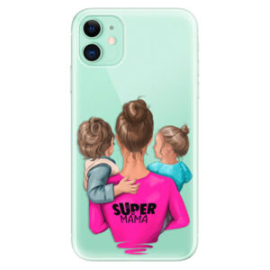 Odolné silikónové puzdro iSaprio - Super Mama - Boy and Girl - iPhone 11