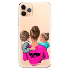 Odolné silikónové puzdro iSaprio - Super Mama - Boy and Girl - iPhone 11 Pro Max