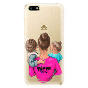 Odolné silikónové puzdro iSaprio - Super Mama - Boy and Girl - Huawei Y5 2018